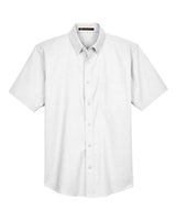Harriton M600S Men's Short-Sleeve Oxford with Stain-Release #color_WHITE