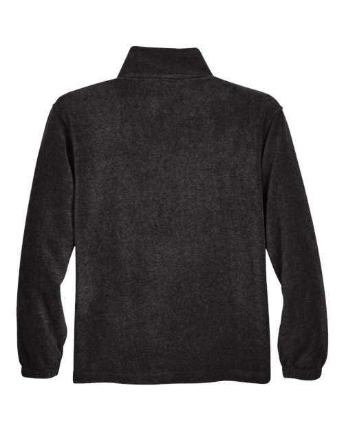 Harriton M980 Adult 8 oz. Quarter-Zip Fleece Pullover #color_BLACK