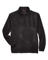 Harriton M980 Adult 8 oz. Quarter-Zip Fleece Pullover #color_BLACK