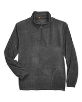Harriton M980 Adult 8 oz. Quarter-Zip Fleece Pullover #color_CHARCOAL