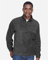 Harriton M980 Adult 8 oz. Quarter-Zip Fleece Pullover #color_CHARCOAL