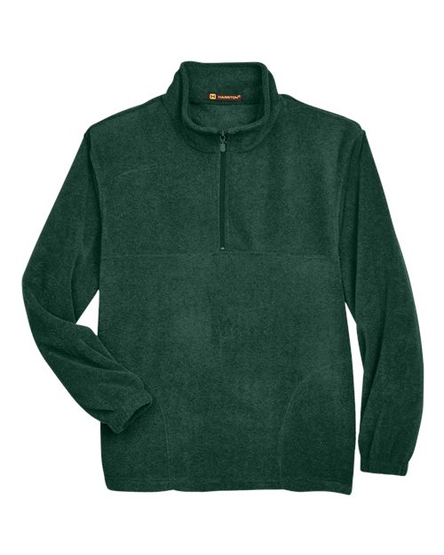 Harriton M980 Adult 8 oz. Quarter-Zip Fleece Pullover #color_HUNTER
