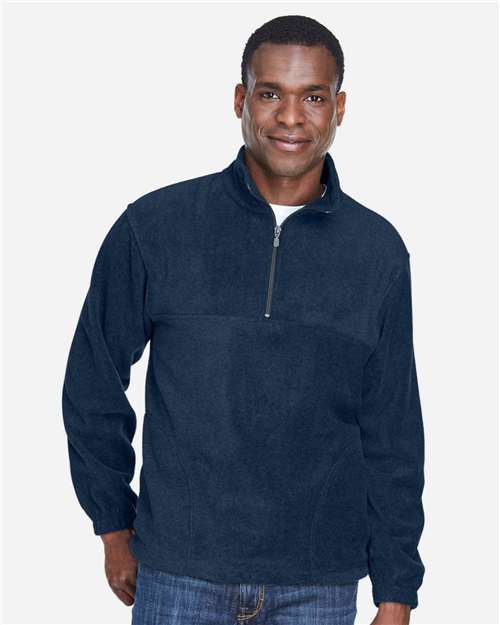 Harriton M980 Adult 8 oz. Quarter-Zip Fleece Pullover #color_NAVY
