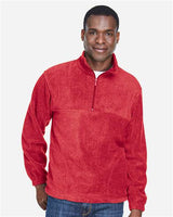 Harriton M980 Adult 8 oz. Quarter-Zip Fleece Pullover #color_RED