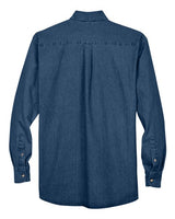 Harriton M550 Men's 6.5 oz. Long-Sleeve Denim Shirt #color_DARK DENIM