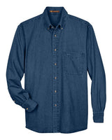 Harriton M550 Men's 6.5 oz. Long-Sleeve Denim Shirt #color_DARK DENIM