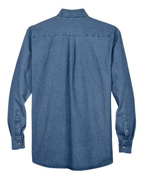 Harriton M550 Men's 6.5 oz. Long-Sleeve Denim Shirt #color_LIGHT DENIM