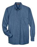 Harriton M550 Men's 6.5 oz. Long-Sleeve Denim Shirt #color_LIGHT DENIM
