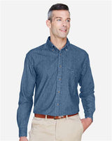 Harriton M550 Men's 6.5 oz. Long-Sleeve Denim Shirt #color_LIGHT DENIM