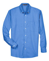 Harriton M600 Men's Long-Sleeve Oxford with Stain-Release #color_FRENCH BLUE