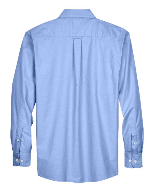 Harriton M600 Men's Long-Sleeve Oxford with Stain-Release #color_LIGHT BLUE
