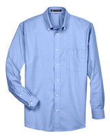 Harriton M600 Men's Long-Sleeve Oxford with Stain-Release #color_LIGHT BLUE