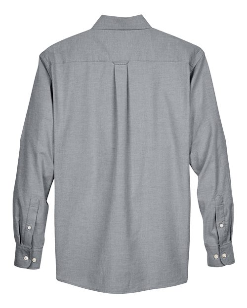Harriton M600 Men's Long-Sleeve Oxford with Stain-Release #color_OXFORD GREY