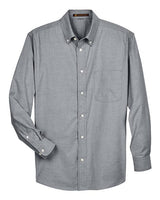 Harriton M600 Men's Long-Sleeve Oxford with Stain-Release #color_OXFORD GREY