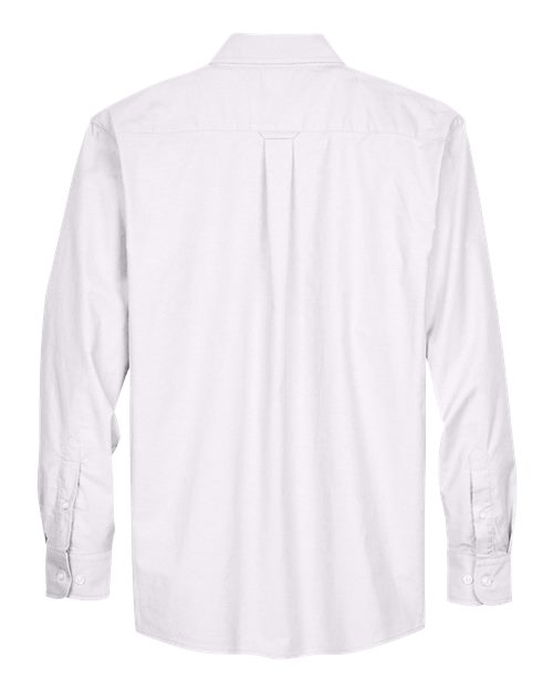 Harriton M600 Men's Long-Sleeve Oxford with Stain-Release #color_WHITE