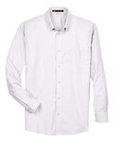 Harriton M600 Men's Long-Sleeve Oxford with Stain-Release #color_WHITE