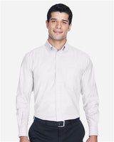 Harriton M600 Men's Long-Sleeve Oxford with Stain-Release #color_WHITE