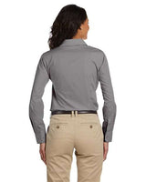 Harriton M510W Ladies' 3.1 oz. Essential Poplin #color_DARK GREY