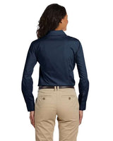 Harriton M510W Ladies' 3.1 oz. Essential Poplin #color_NAVY