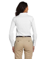 Harriton M510W Ladies' 3.1 oz. Essential Poplin #color_WHITE