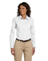 Harriton M510W Ladies' 3.1 oz. Essential Poplin #color_WHITE