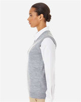 Harriton M415W Ladies' Pilbloc V-Neck Sweater Vest #color_GREY HEATHER