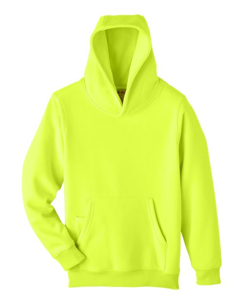 Team 365 TT96Y Youth Zone HydroSport Heavyweight Pullover Hooded Sweatshirt #color_SAFETY YELLOW