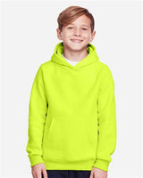 Team 365 TT96Y Youth Zone HydroSport Heavyweight Pullover Hooded Sweatshirt #color_SAFETY YELLOW