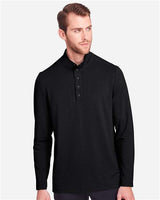 North End NE400 Men's Jaq Snap-Up Stretch Performance Pullover #color_BLACK