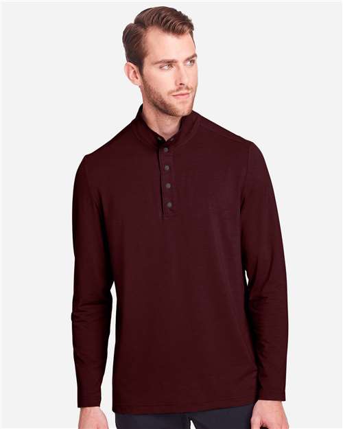North End NE400 Men's Jaq Snap-Up Stretch Performance Pullover #color_BURGUNDY