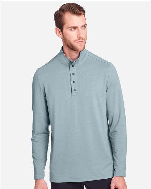 North End NE400 Men's Jaq Snap-Up Stretch Performance Pullover #color_OPAL BLUE