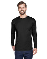 UltraClub 8422 Adult Cool & Dry Sport Long-Sleeve Performance Interlock T-Shirt #color_BLACK