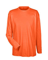 UltraClub 8422 Adult Cool & Dry Sport Long-Sleeve Performance Interlock T-Shirt #color_BRIGHT ORANGE
