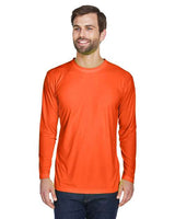 UltraClub 8422 Adult Cool & Dry Sport Long-Sleeve Performance Interlock T-Shirt #color_BRIGHT ORANGE