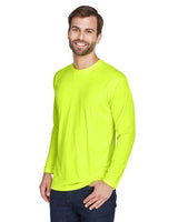 UltraClub 8422 Adult Cool & Dry Sport Long-Sleeve Performance Interlock T-Shirt #color_BRIGHT YELLOW