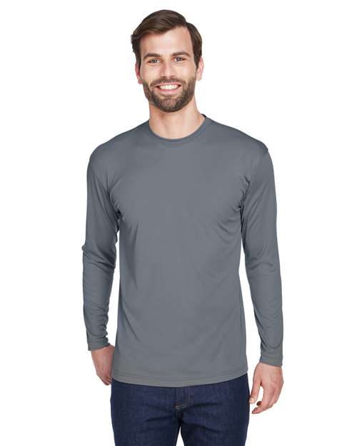 UltraClub 8422 Adult Cool & Dry Sport Long-Sleeve Performance Interlock T-Shirt #color_CHARCOAL