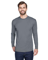 UltraClub 8422 Adult Cool & Dry Sport Long-Sleeve Performance Interlock T-Shirt #color_CHARCOAL