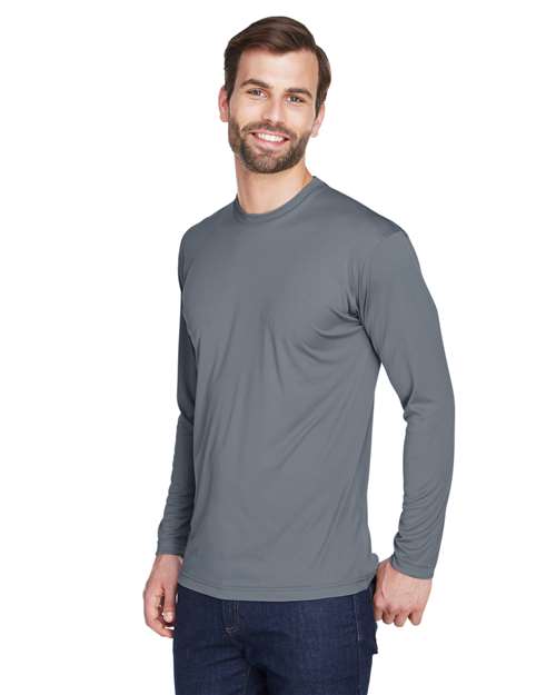 UltraClub 8422 Adult Cool & Dry Sport Long-Sleeve Performance Interlock T-Shirt #color_CHARCOAL