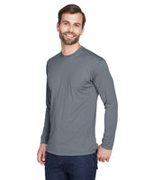 UltraClub 8422 Adult Cool & Dry Sport Long-Sleeve Performance Interlock T-Shirt #color_CHARCOAL