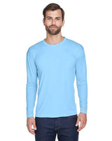 UltraClub 8422 Adult Cool & Dry Sport Long-Sleeve Performance Interlock T-Shirt #color_COLUMBIA BLUE