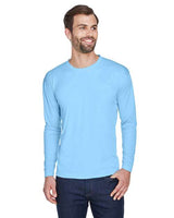 UltraClub 8422 Adult Cool & Dry Sport Long-Sleeve Performance Interlock T-Shirt #color_COLUMBIA BLUE