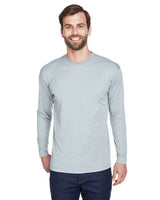 UltraClub 8422 Adult Cool & Dry Sport Long-Sleeve Performance Interlock T-Shirt #color_GREY