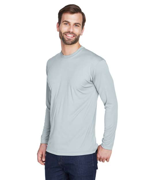 UltraClub 8422 Adult Cool & Dry Sport Long-Sleeve Performance Interlock T-Shirt #color_GREY