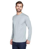 UltraClub 8422 Adult Cool & Dry Sport Long-Sleeve Performance Interlock T-Shirt #color_GREY
