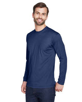 UltraClub 8422 Adult Cool & Dry Sport Long-Sleeve Performance Interlock T-Shirt #color_NAVY