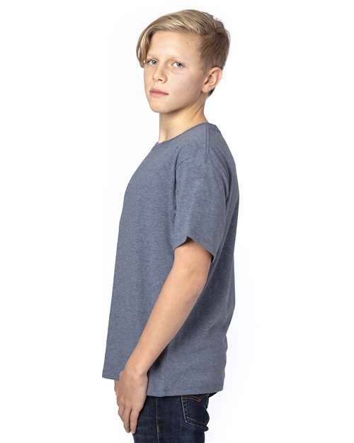 Threadfast Apparel 600A Youth Ultimate T-Shirt #color_NAVY HEATHER