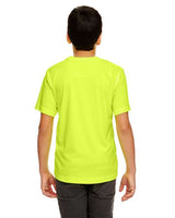 UltraClub 8420Y Youth Cool & Dry Sport Performance InterlockT-Shirt #color_BRIGHT YELLOW