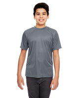 UltraClub 8420Y Youth Cool & Dry Sport Performance InterlockT-Shirt #color_CHARCOAL