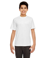 UltraClub 8420Y Youth Cool & Dry Sport Performance InterlockT-Shirt #color_WHITE