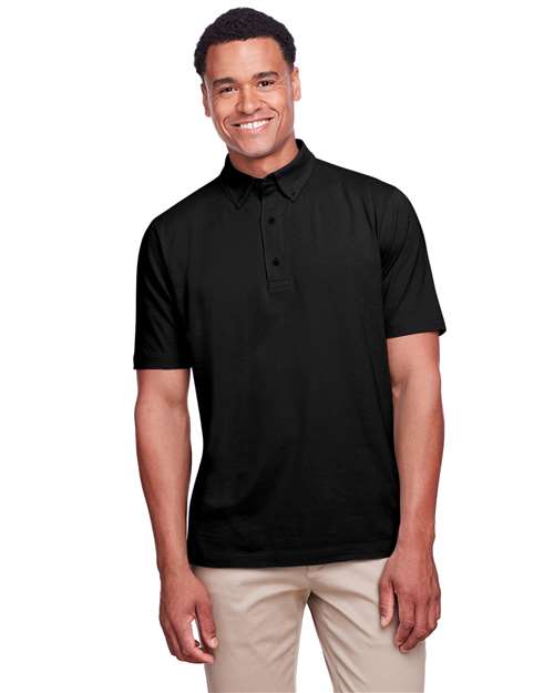 UltraClub UC105 Men's Lakeshore Stretch Cotton Performance Polo #color_BLACK